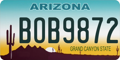AZ license plate BOB9872