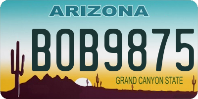 AZ license plate BOB9875