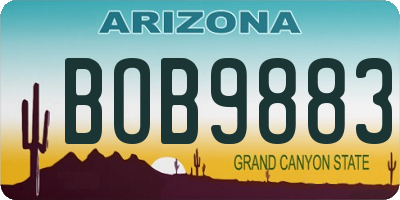 AZ license plate BOB9883