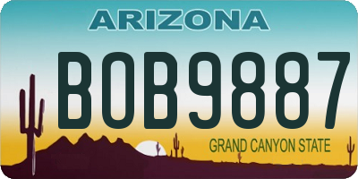 AZ license plate BOB9887