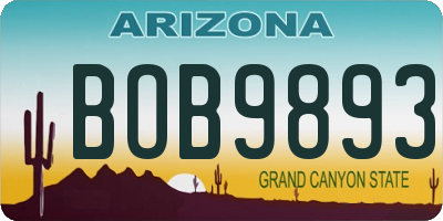 AZ license plate BOB9893