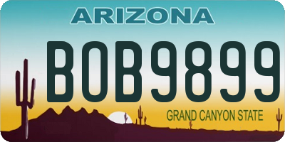AZ license plate BOB9899