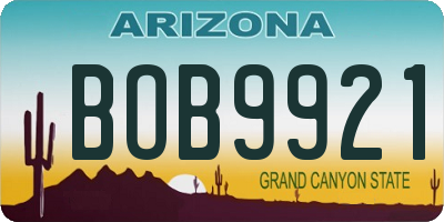 AZ license plate BOB9921