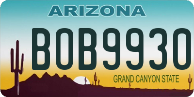 AZ license plate BOB9930