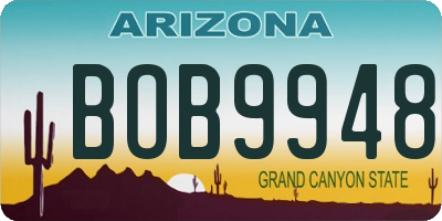 AZ license plate BOB9948