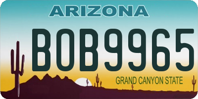 AZ license plate BOB9965