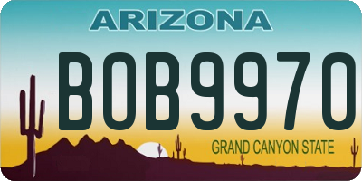 AZ license plate BOB9970