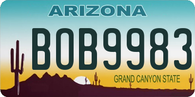 AZ license plate BOB9983