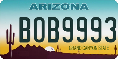 AZ license plate BOB9993