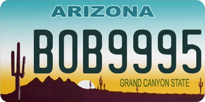 AZ license plate BOB9995