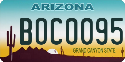 AZ license plate BOC0095