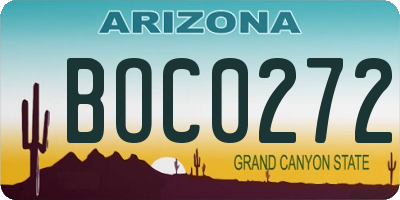 AZ license plate BOC0272