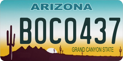 AZ license plate BOC0437