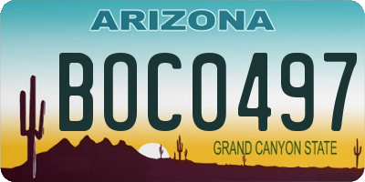 AZ license plate BOC0497