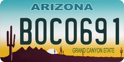 AZ license plate BOC0691