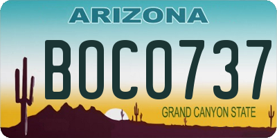AZ license plate BOC0737