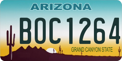 AZ license plate BOC1264