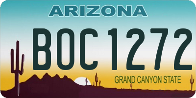 AZ license plate BOC1272