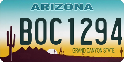 AZ license plate BOC1294