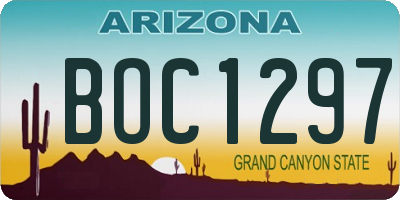 AZ license plate BOC1297
