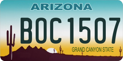 AZ license plate BOC1507