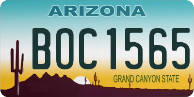 AZ license plate BOC1565