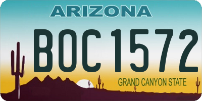 AZ license plate BOC1572