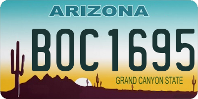 AZ license plate BOC1695