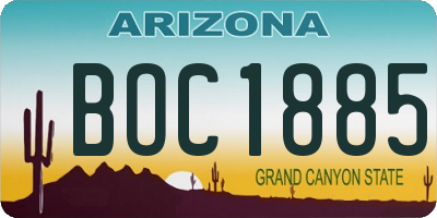 AZ license plate BOC1885