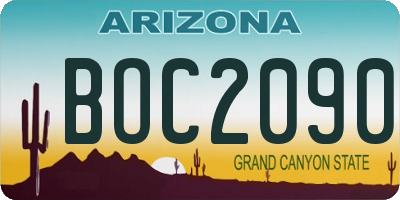 AZ license plate BOC2090