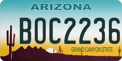 AZ license plate BOC2236