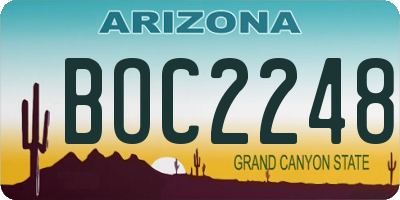 AZ license plate BOC2248