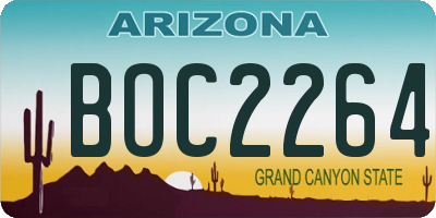 AZ license plate BOC2264
