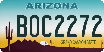 AZ license plate BOC2272
