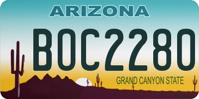 AZ license plate BOC2280