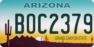 AZ license plate BOC2379