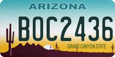 AZ license plate BOC2436