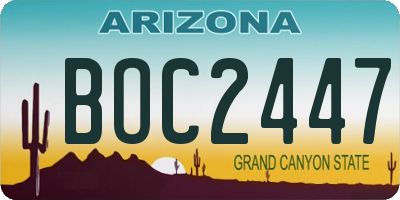 AZ license plate BOC2447