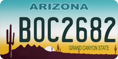 AZ license plate BOC2682
