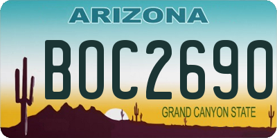 AZ license plate BOC2690