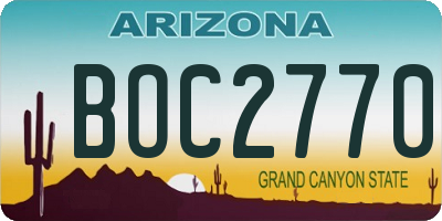 AZ license plate BOC2770