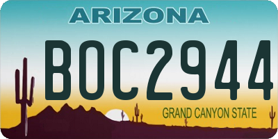 AZ license plate BOC2944