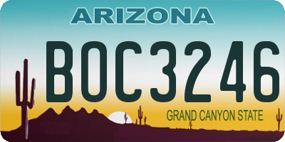 AZ license plate BOC3246