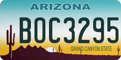 AZ license plate BOC3295