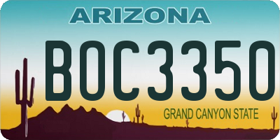 AZ license plate BOC3350