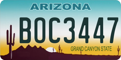 AZ license plate BOC3447