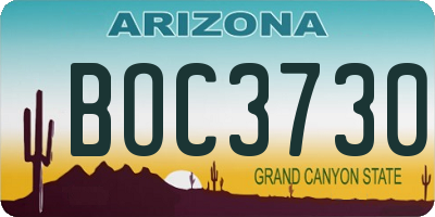 AZ license plate BOC3730