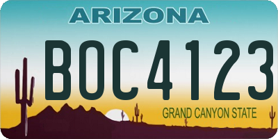 AZ license plate BOC4123