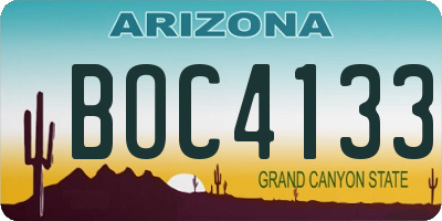 AZ license plate BOC4133