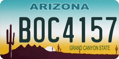 AZ license plate BOC4157